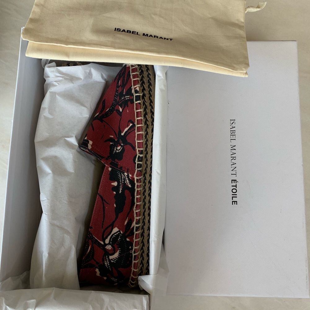 Isabel Marant Burgundy Canaee Printed Espadrille - Picture 4 of 8